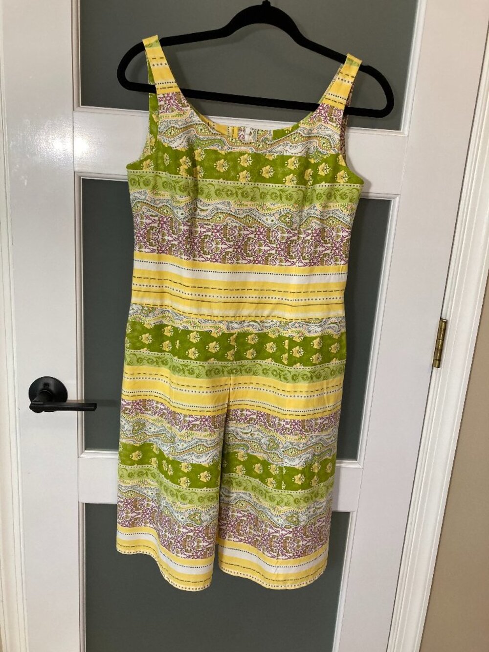 TRIBAL Boho Paisley Striped Sleeveless Square Neck Midi Dress - size 2